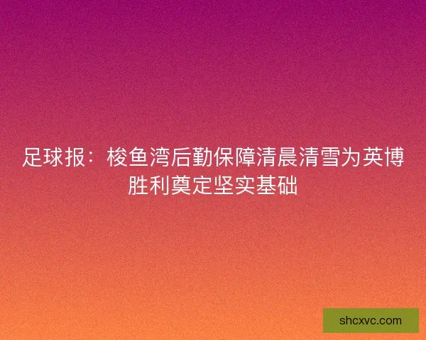 足球报:梭鱼湾后勤保障清晨清雪为英博胜利奠定坚实基础 足球报:梭鱼湾后勤保障清晨清雪为英博胜利奠定坚实基础